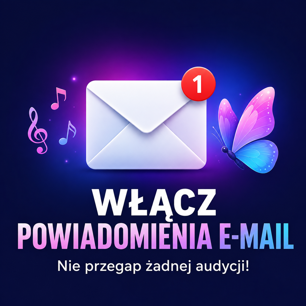 Powiadomienia e-mail o nowych audycjach i wydarzeniach w Radiu Motylek